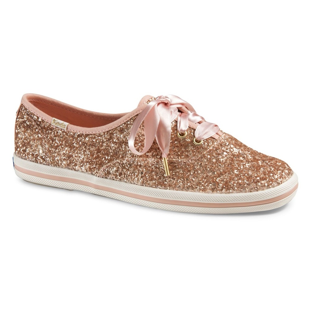 Keds x Kate Spade Rose Gold Glitter Champion Sneakers 8